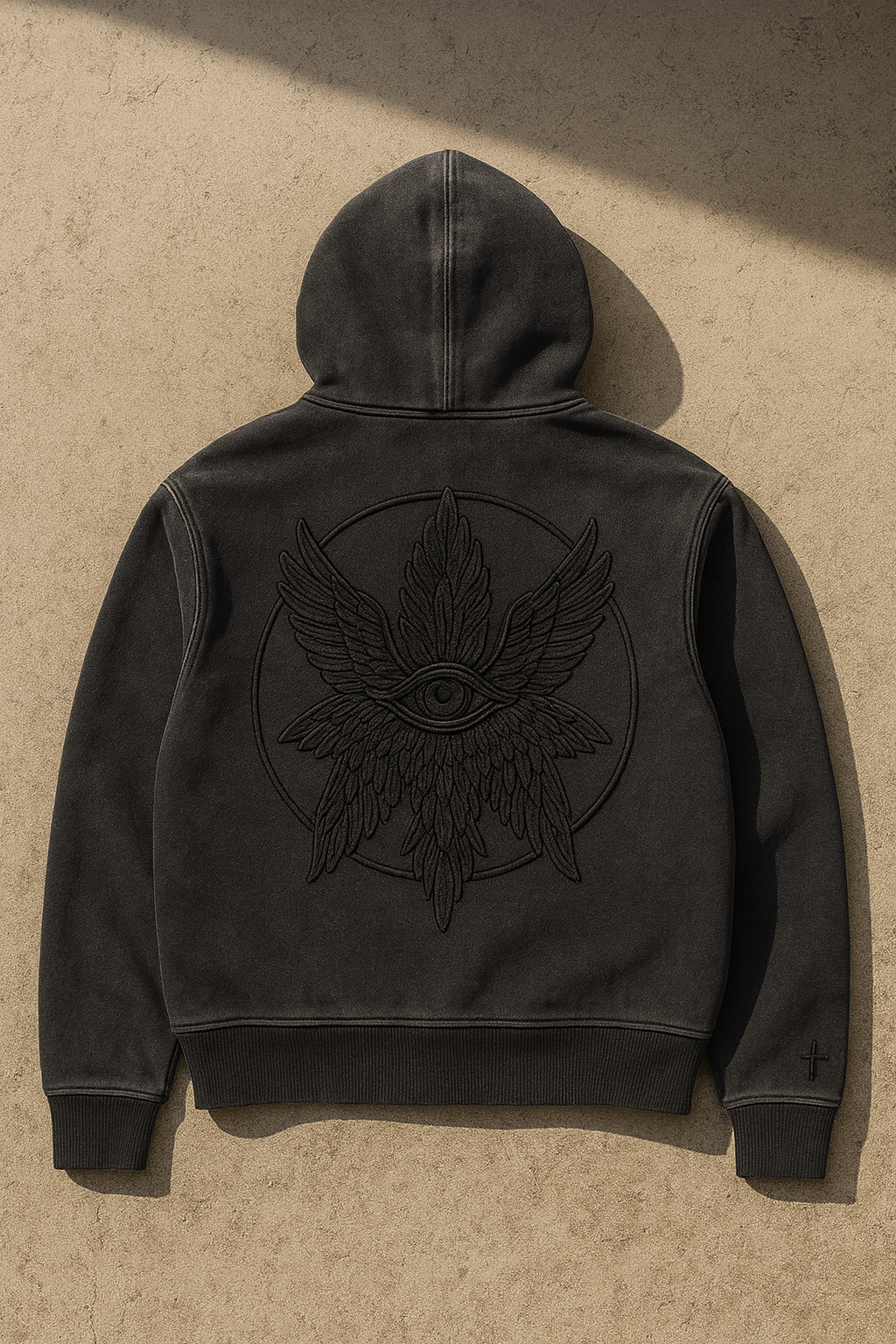 Vintage Soft-Denim Zip Hoodie (Charcoal Wash)