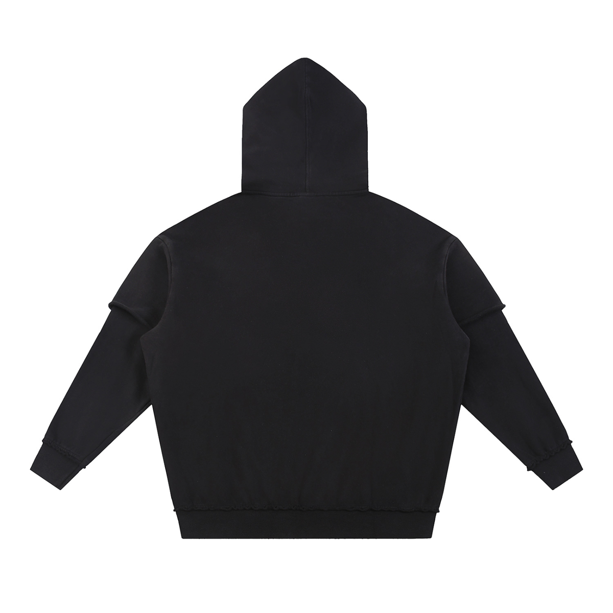 Righteous Snow Washed Raw Edge Double Layered Hoodie