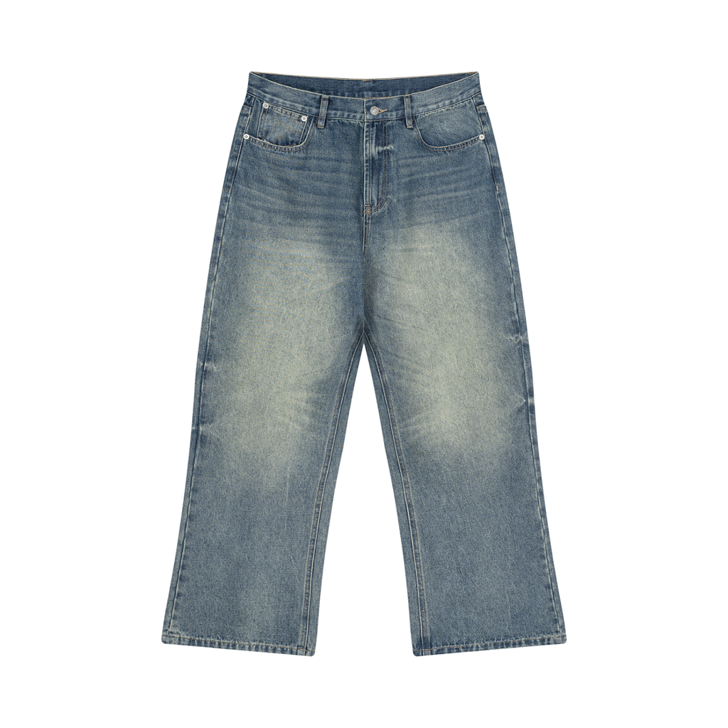 Righteous Men's Vintage Wash Wide Leg Jeans - Blue Wash