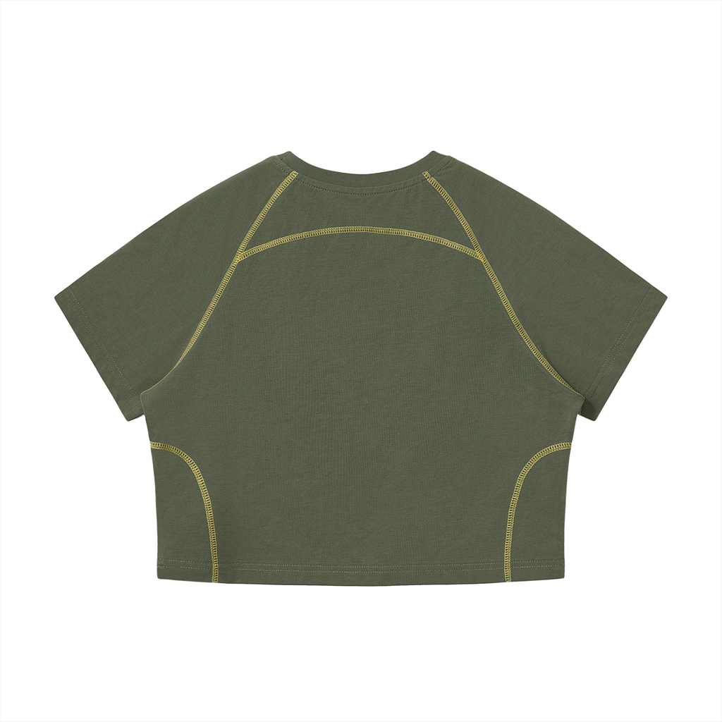 Righteous Women's Contrast Stitch Raglan Crop T-Shirt