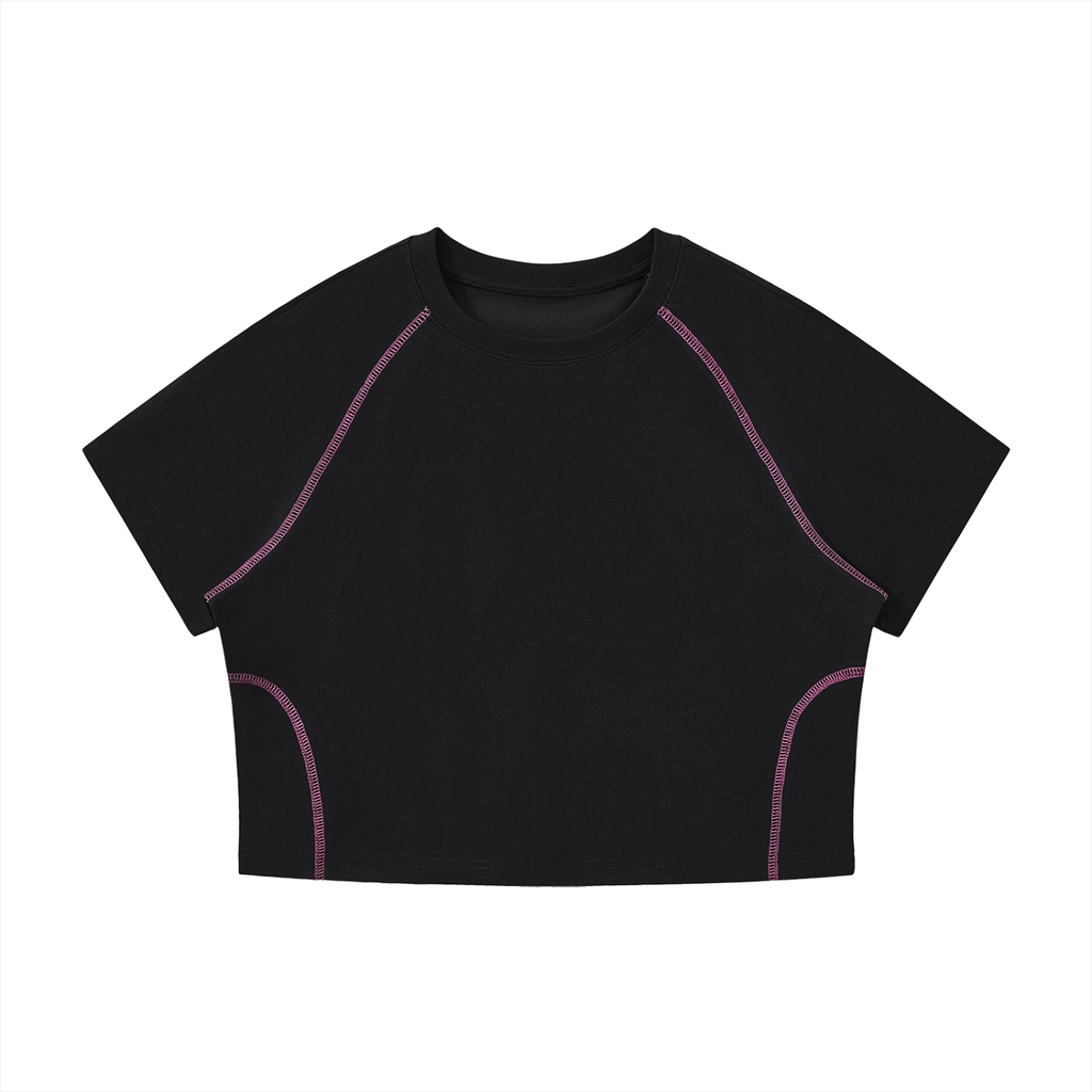 Righteous Women's Contrast Stitch Raglan Crop T-Shirt