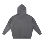 Righteous Snow Washed Raw Edge Double Layered Hoodie