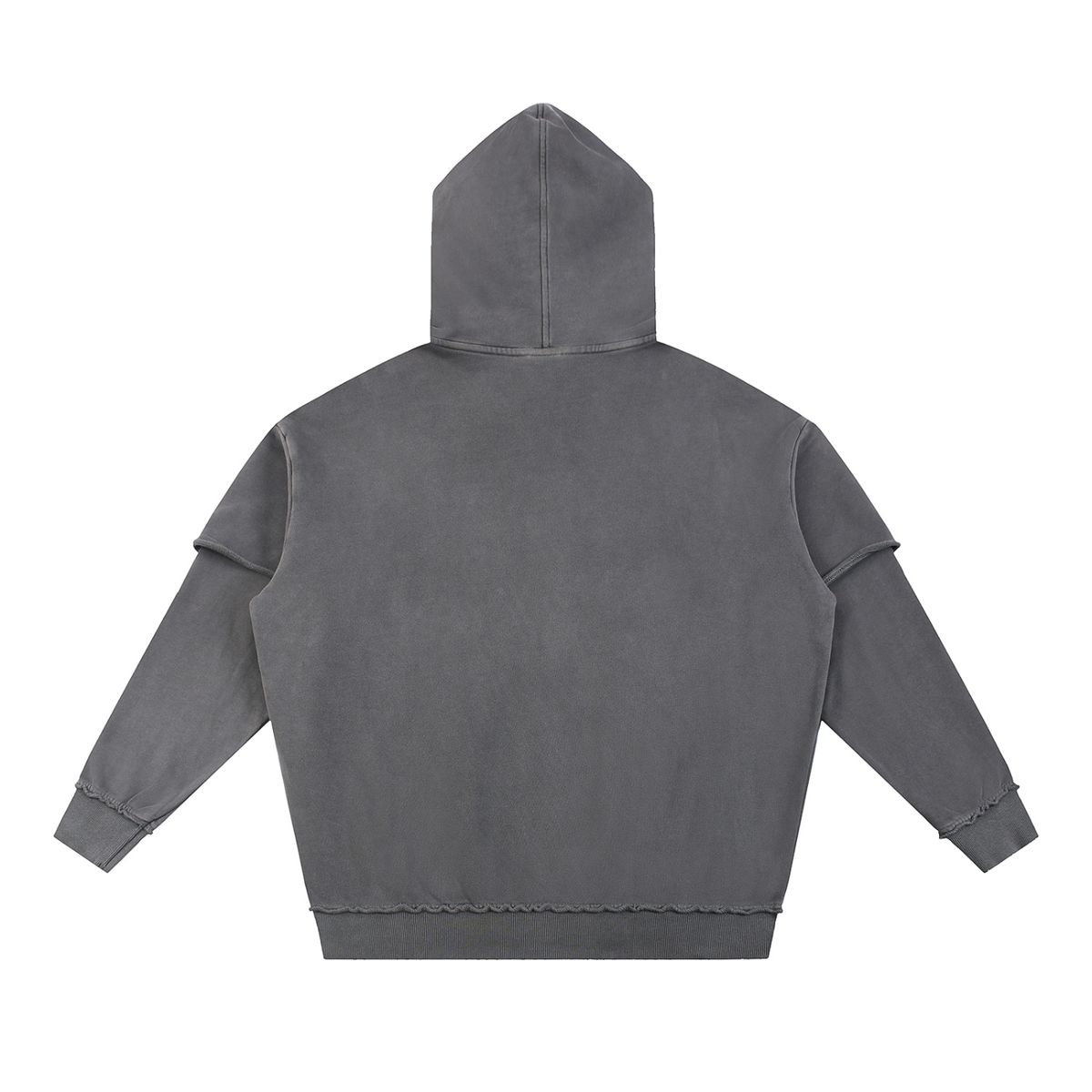 Righteous Snow Washed Raw Edge Double Layered Hoodie