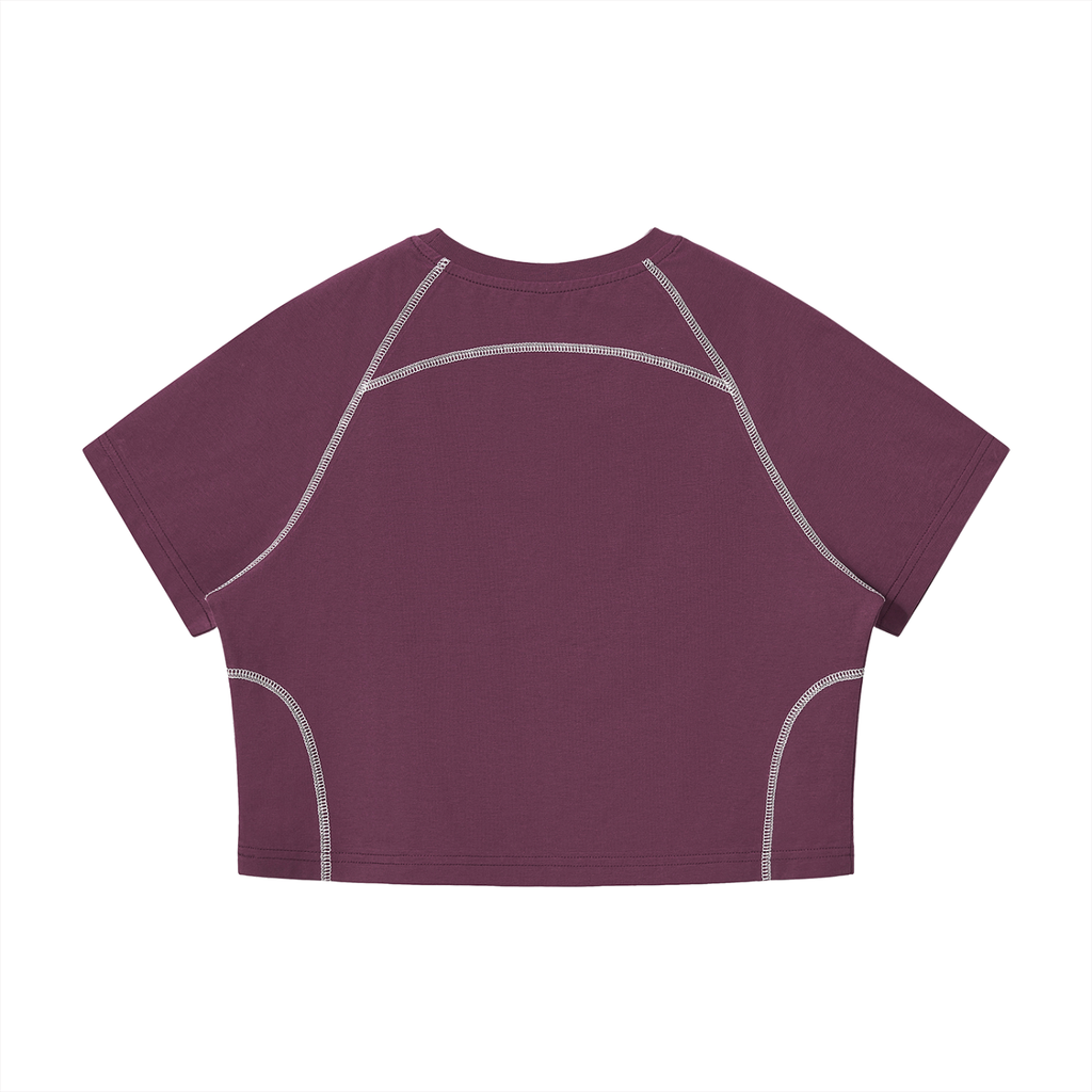 Righteous Women's Contrast Stitch Raglan Crop T-Shirt