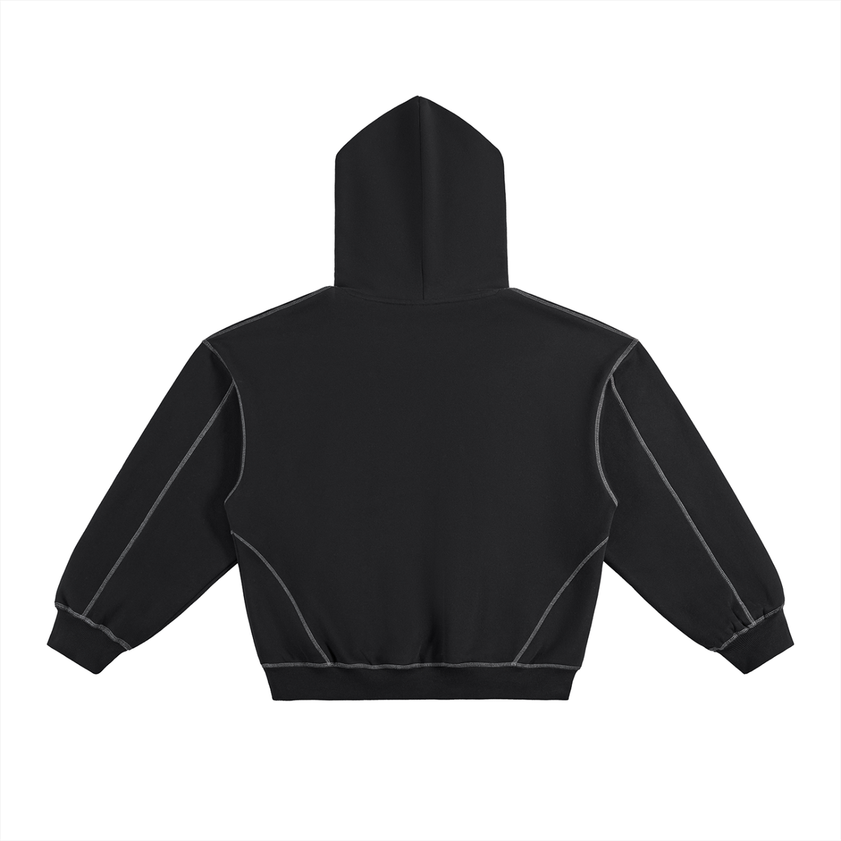 Righteous Contrast-Stitched Boxy Fleece Hoodie