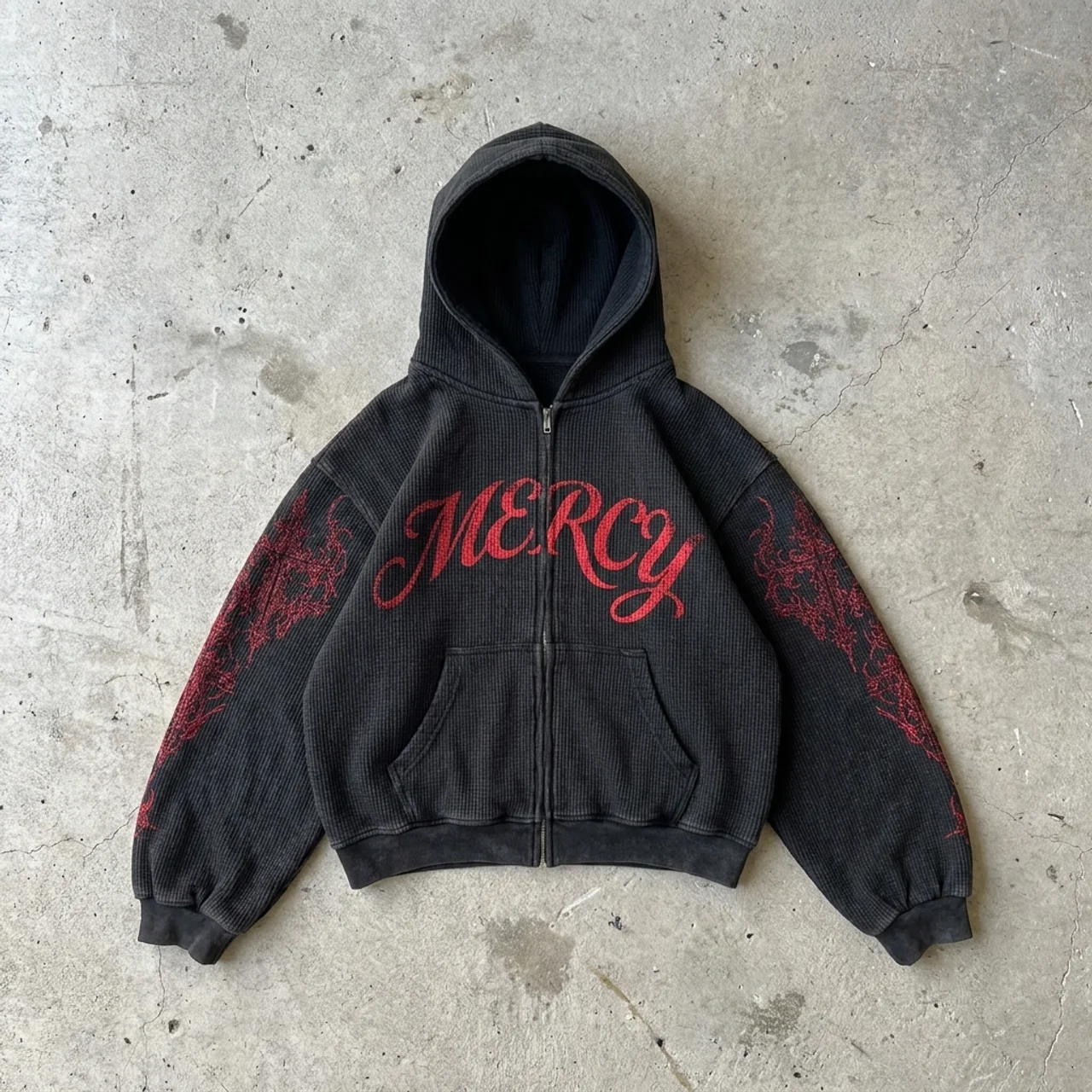 Crimson Mercy – Thermal Zip Hoodie