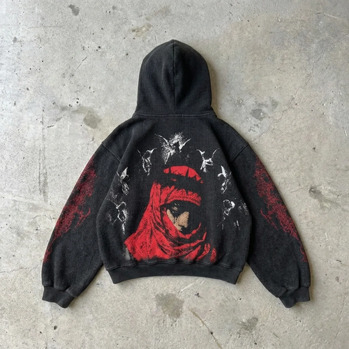 Crimson Mercy – Thermal Zip Hoodie