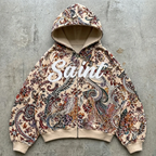 Divine Bloom – Paisley Zip Hoodie